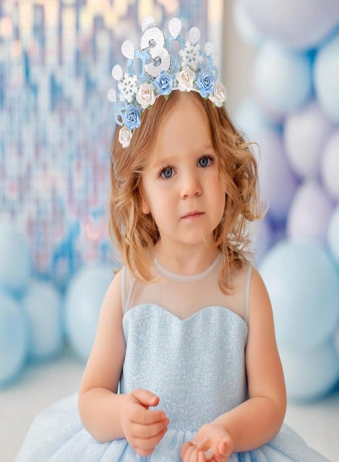 Jissoo Snowflake Ice Queen Crown - 3rd Birthday Tiara, Snow Queen Tiara Alice Band Headband, Party Props, Girl Gifts, Small, Frozen-3 - Image 3